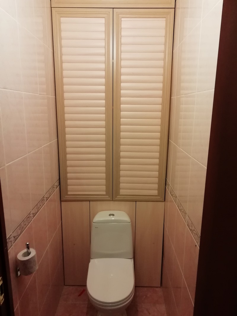 Шкаф в туалете за унитазом из гиспокартона своими руками